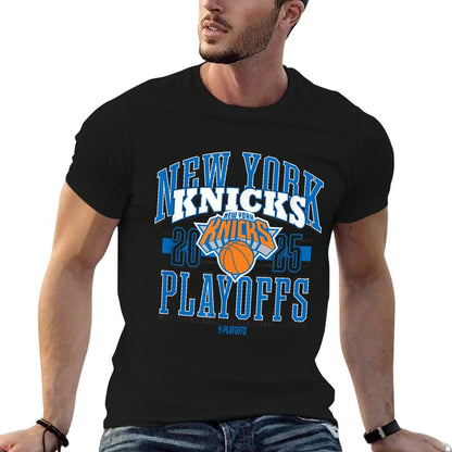 NBA Official New York Knicks 2025 Playoffs Showtime  Ribbed Collar T-Shirt