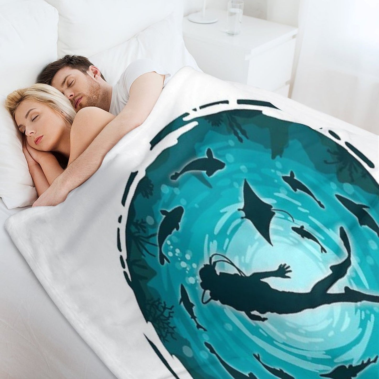 Scuba Diver Throw Blanket