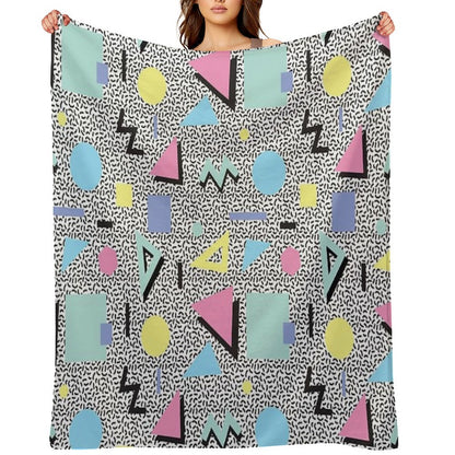 Eighties Memphis Pattern Design Throw Blanket