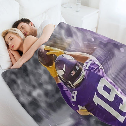 Adam Thielen Minnesota Vikings Illustration Throw Blanket