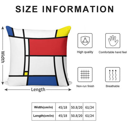 Mondrian Minimalist De Stijl Modern Art © Fatfatin Soft Easy Maintenance Throw Pillow