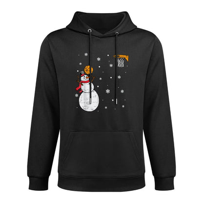 Funny Snowman Basketball Christmas Xmas Sports Men Boys Kids Customizable Surface Hoodie