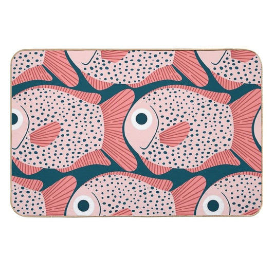 Fish Pattern  Pet-Safe Bath Mat