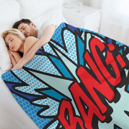 BANG Comic Book Pop Art Modern Fun Graphic Throw Blanket