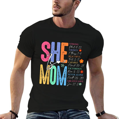She Is Mom Christian Mother&#39;s Day Jesus Mama Religious Women T-Shirt