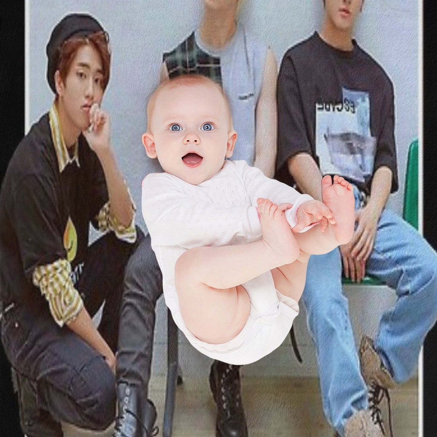 3RACHA Stray Kids Vintage Retro Band Style 90s Throw Blanket