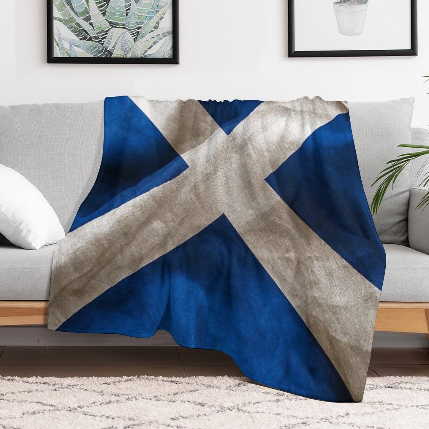 Scottish Flag Throw Blanket