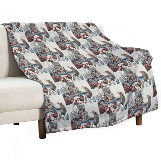 Wood Chopping Friends Throw Blanket