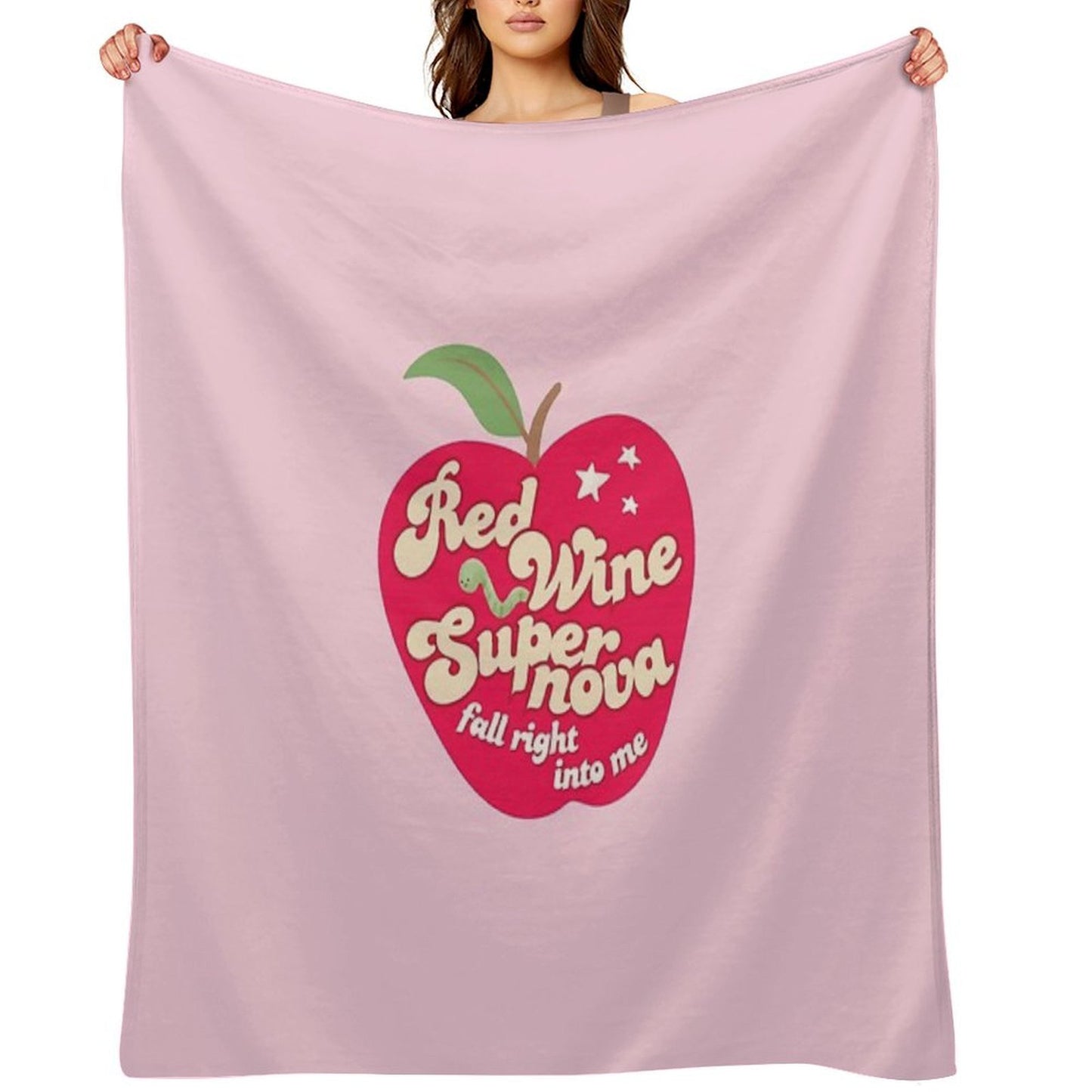 Red Wine Supernova Apple Throw Blanket