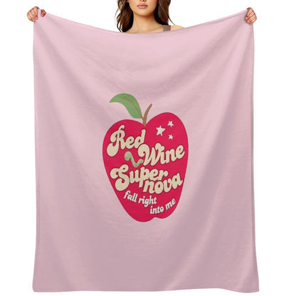 Red Wine Supernova Apple Throw Blanket