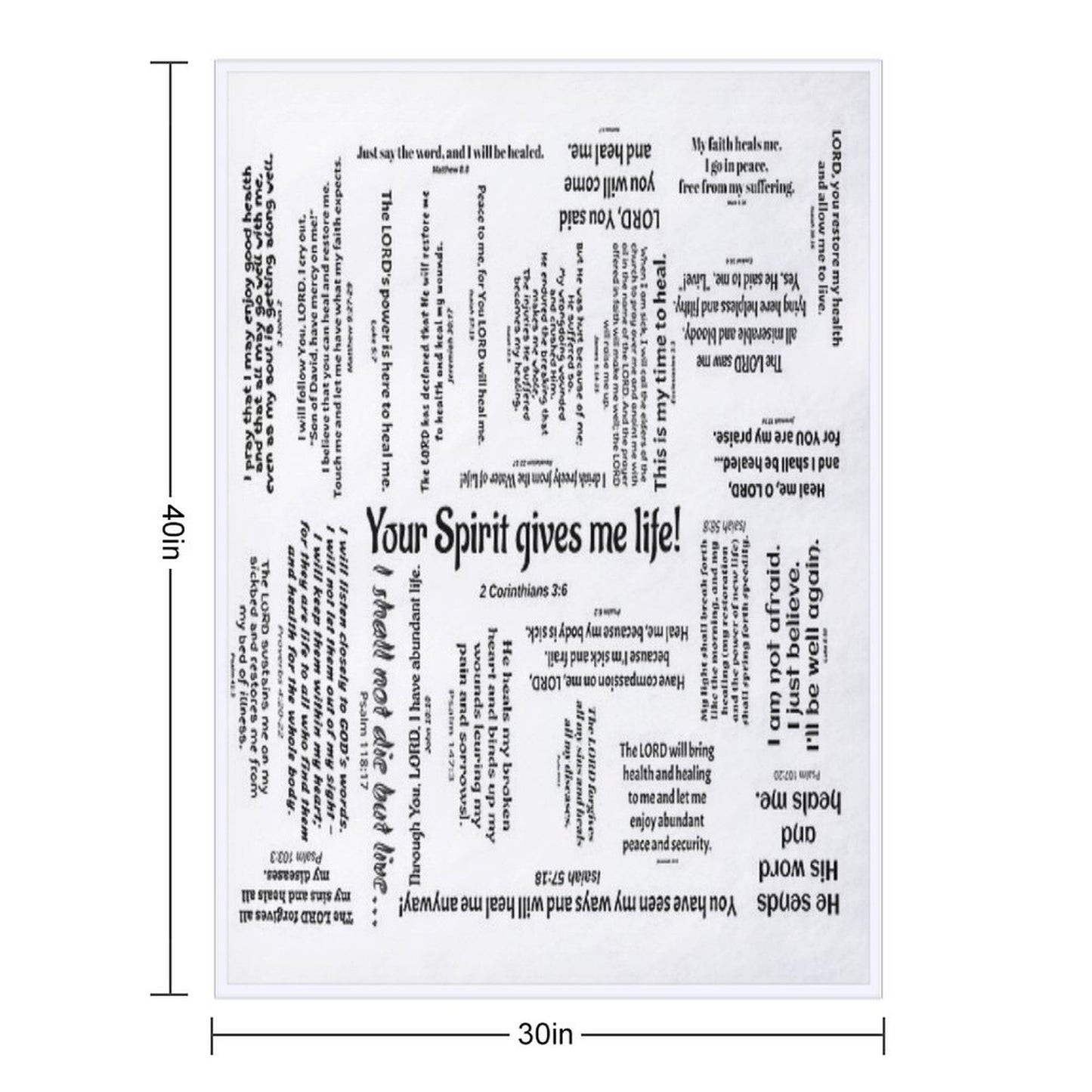 Healing Scriptures Blanket - White Throw Blanket