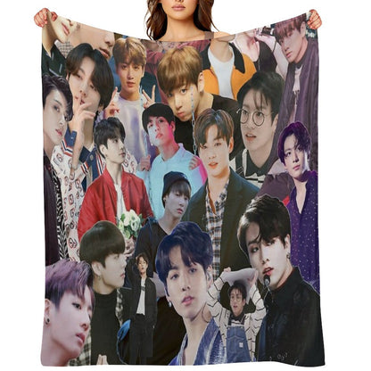 Jungkook BTS Collage Throw Blanket