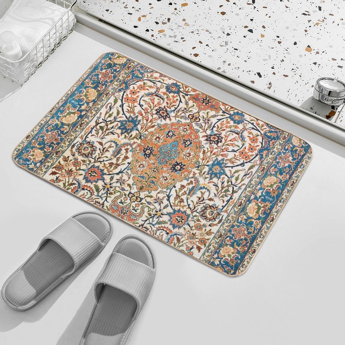 Isfahan Antique Central Persian Carpet Print Bath Mat
