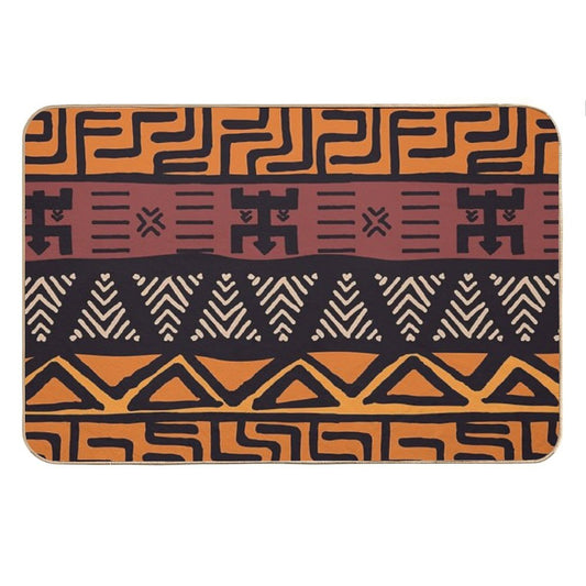 African Tribal Mudcloth Pattern Bath Mat