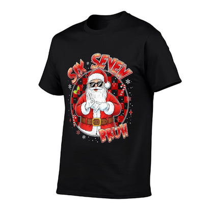 Six Seven Bruh Funny Cool Santa Christmas 67 Memens Kids  Stretchy T-Shirt