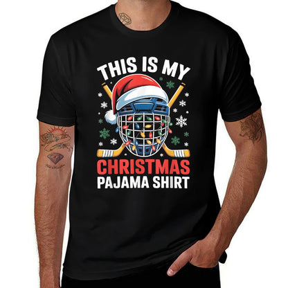 My Christmas Hockey Pajama Helmet Santa Xmas Men Boys  Vintage-inspired T-Shirt