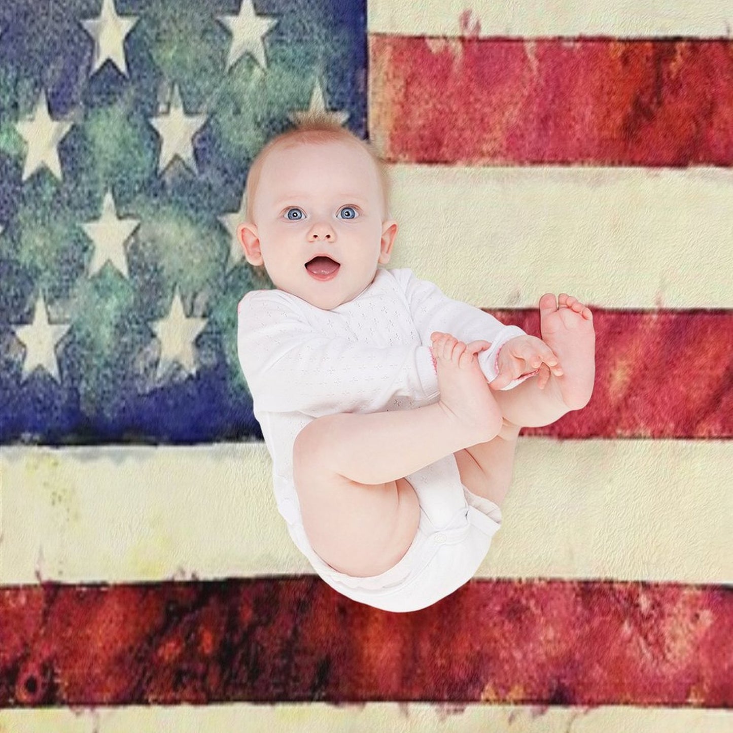 Vintage American Flag Throw Blanket