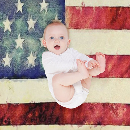 Vintage American Flag Throw Blanket