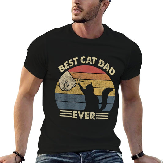 Cat-Shirt Men Best Cat Dad Ever Funny Dad T-Shirt