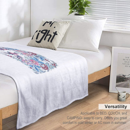 Lovebirds in Petrykivka Floral Garden Throw Blanket