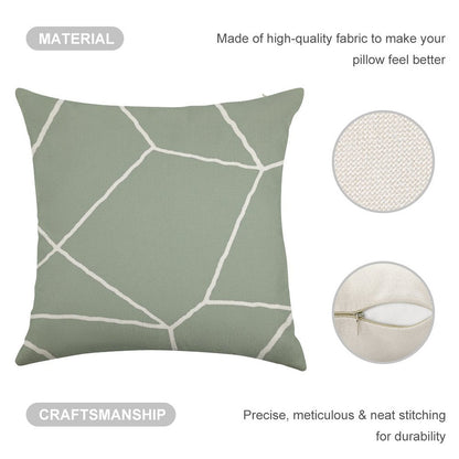 Geometric Sage Green Throw Pillow Linen Throw Pillow Cover