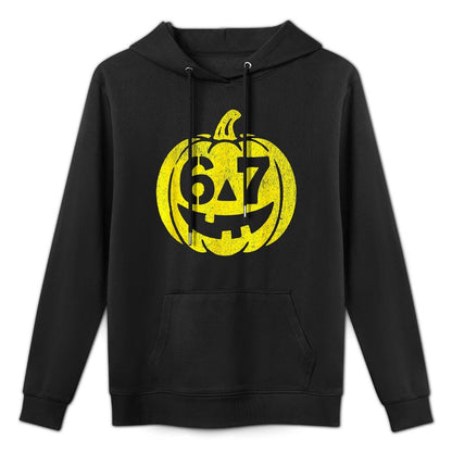 Halloween Jack O Lantern Funny Six Seven Meme Kangaroo Pocket Hoodie