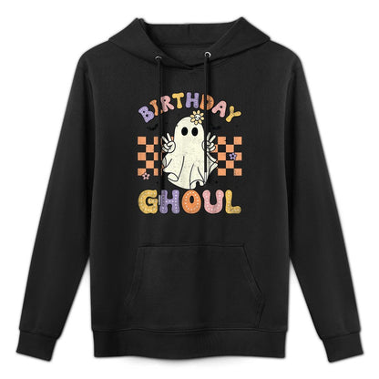 Birthday Ghoul Ghost Groovy Funny Halloween Birthday Party Casual Wear Hoodie