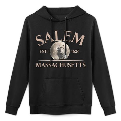 Salem Est 1626 Massachusetts Halloween Witch Spooky Season Versatile Streetwear Hoodie