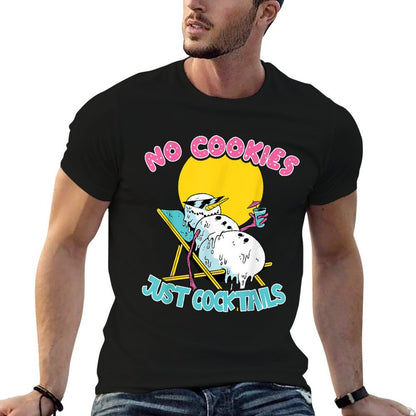 Christmas In July - No Cookies Just Cocktails Snowman  Fade-proof Color T-Shirt