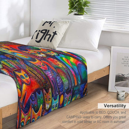 Rainbow Cats Acrylics Throw Blanket