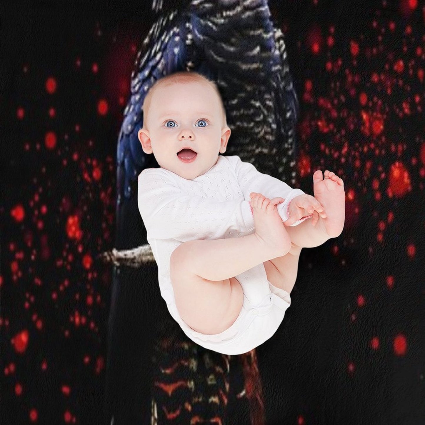 Red Tailed Black Cockatoo Throw Blanket