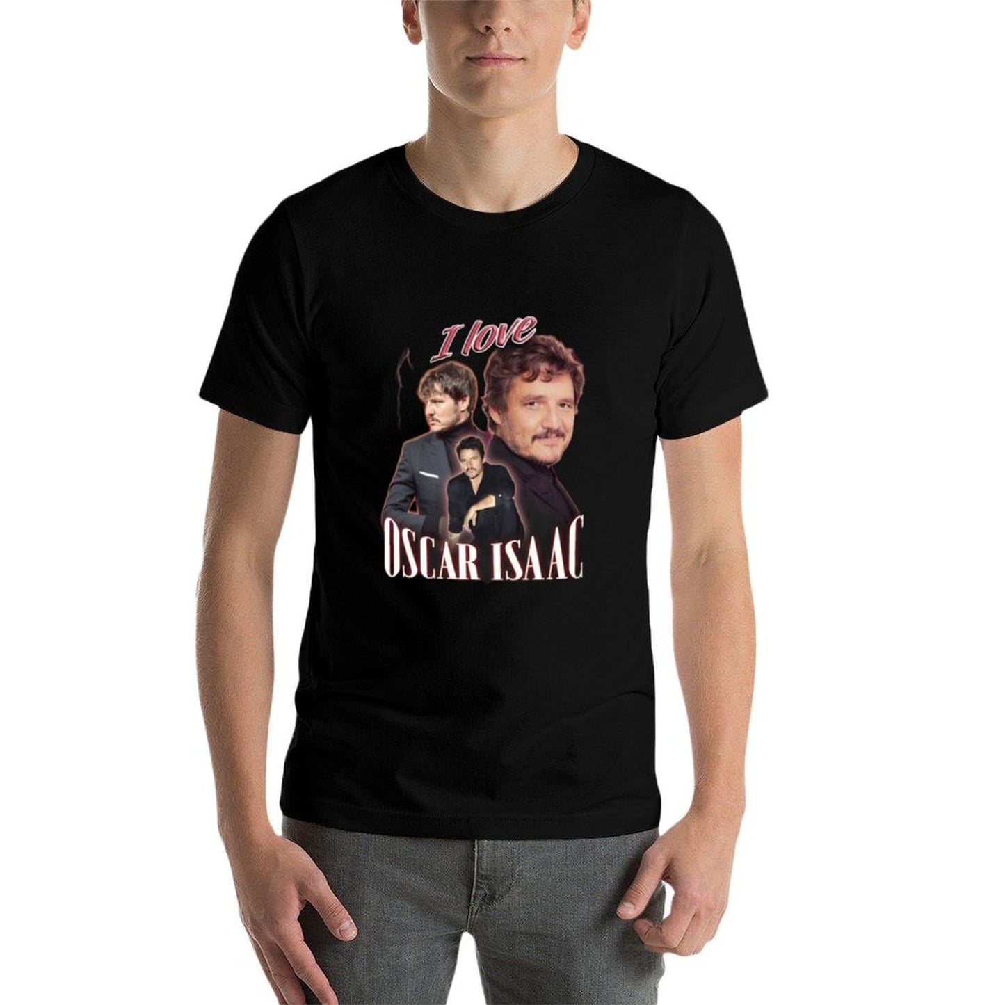 I Love Oscar Isaac Pedro Pascal Cursed Fan Collage  Slim-fit Cut T-Shirt