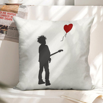 ROBERT THE CURE SMITH X BANKSY Linen Throw Pillow Cover