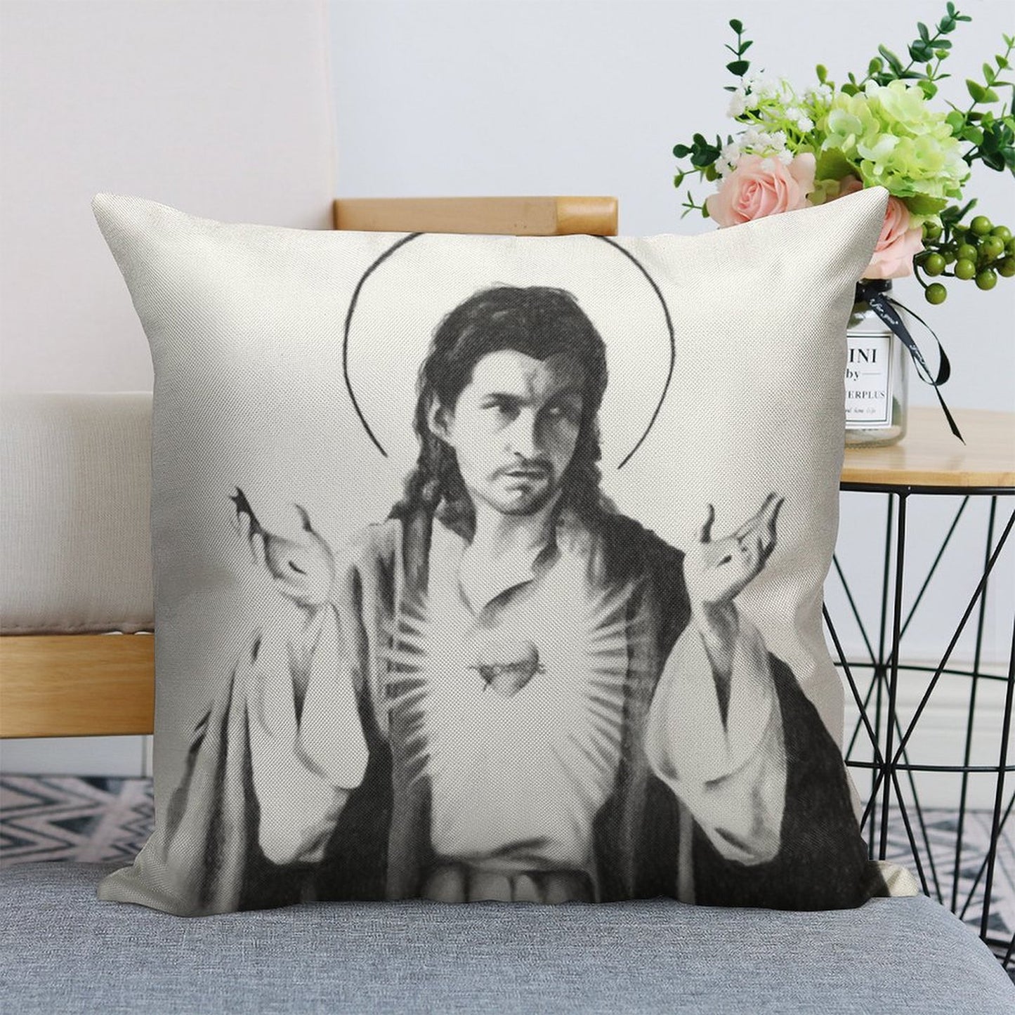Arctic Monkeys Alex Turner As Jesus Linen Throw Pillow Cover