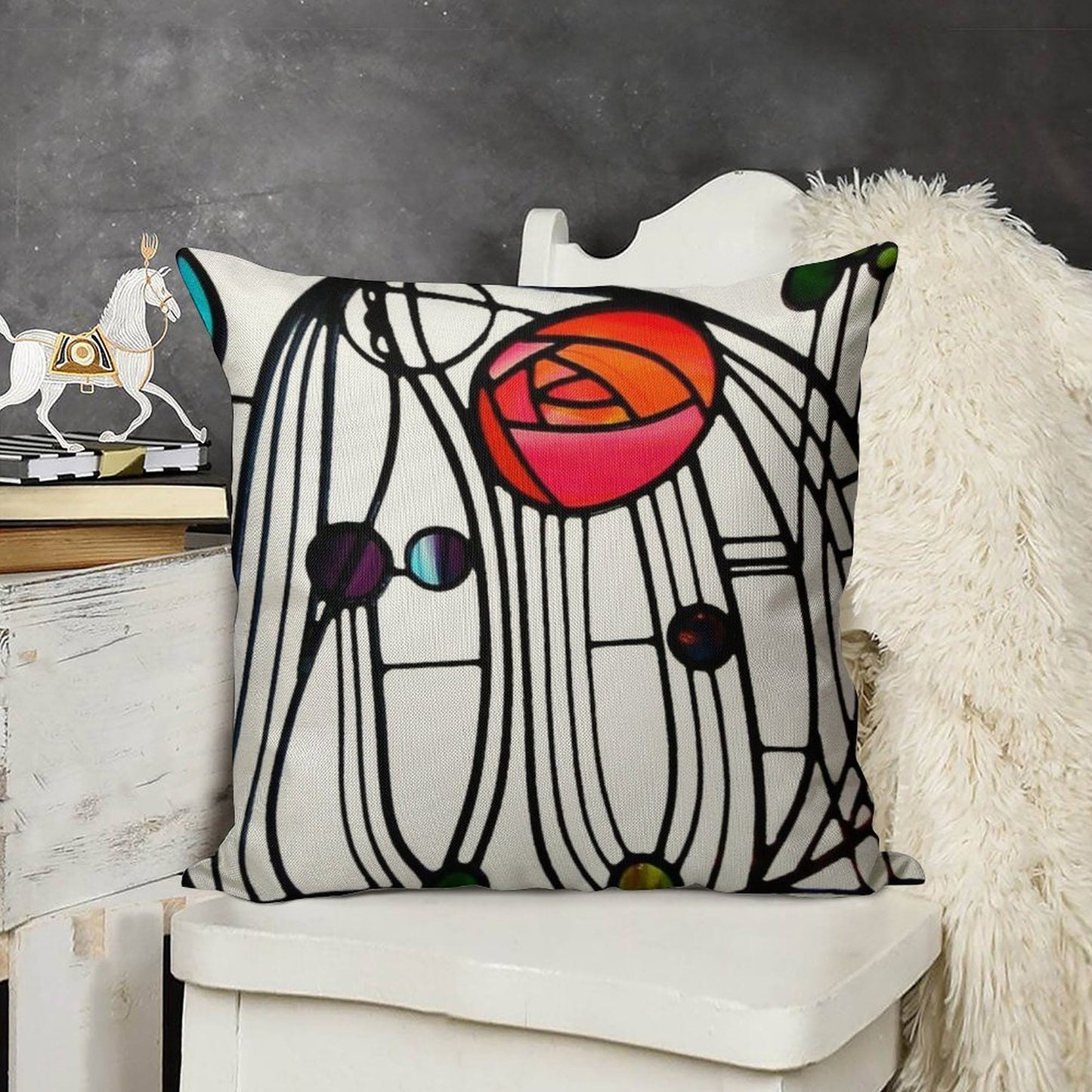 Charles Rennie Mackintosh - Window,No, 01. Linen Throw Pillow Cover