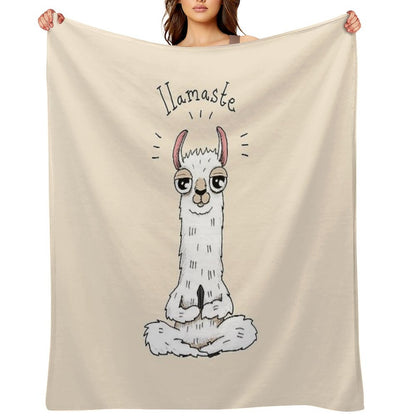 Llama Yoga Pose with Llamaste Throw Blanket