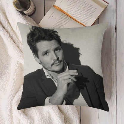 Pedro Pascal Linen Throw Pillow Cover