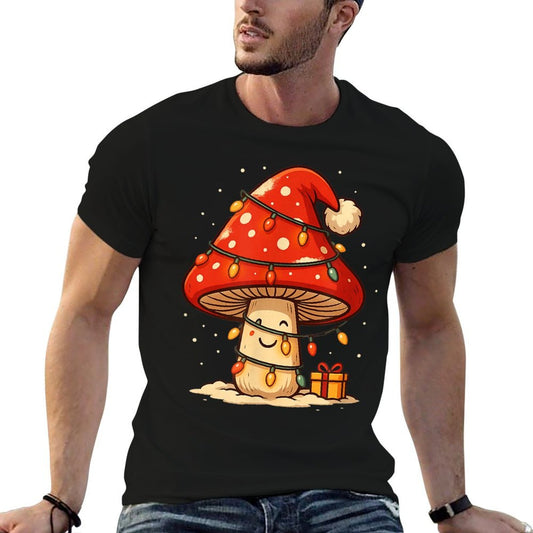 Cute Christmas Mushroom with Lights Cottagecore  Soft T-Shirt