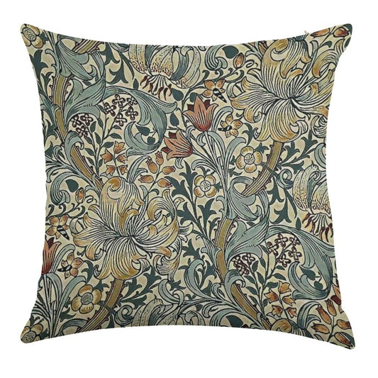 William Morris - Floral Design Linen Throw Pillow Cover