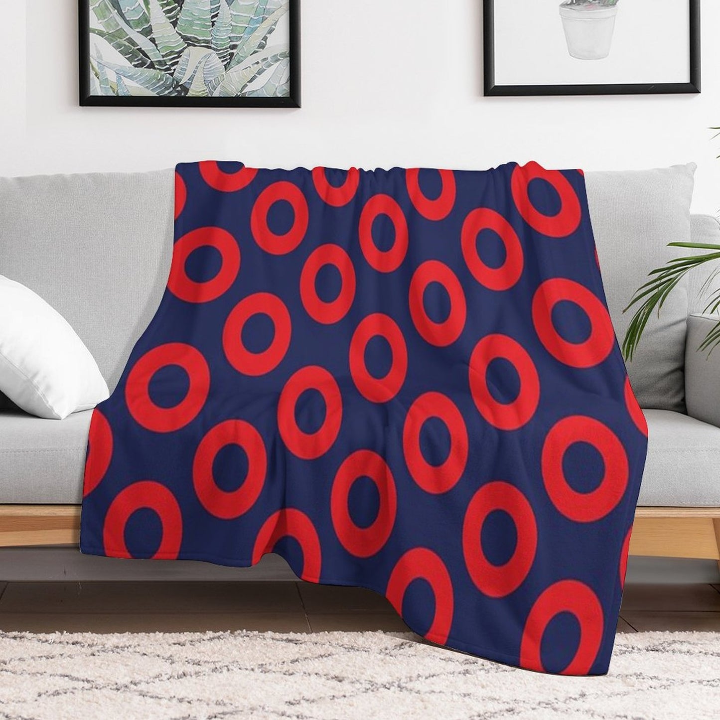 Fishman Doughnut Phish Pattern by Custeez Throw Blanket