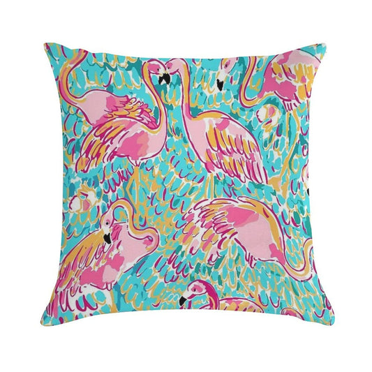 Sweet Flamingo Soft Washable Throw Pillow