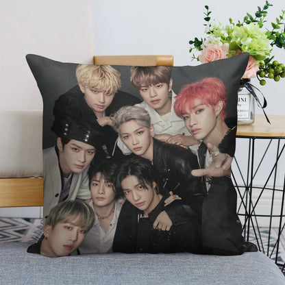 Stray Kids Linen Throw Pillow Cover