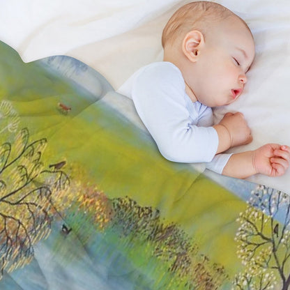 Spring at Kingfisher Pool Throw Blanket