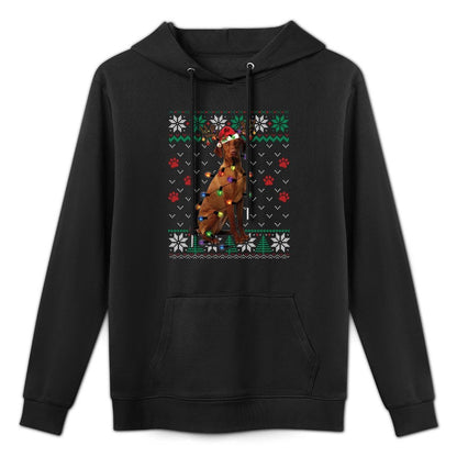 Vizsla Christmas Santa Ugly Sweater Dog Lover Xmas Sweatshirt All-Day Comfort Hoodie