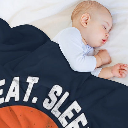 Eat Sleep Cricket Repeat Sunset White Text Throw Blanket