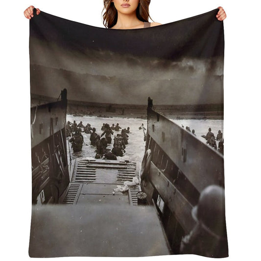 Taxis to Hell And Back World War II Normandy Beach June 6 1944 Throw Blanket