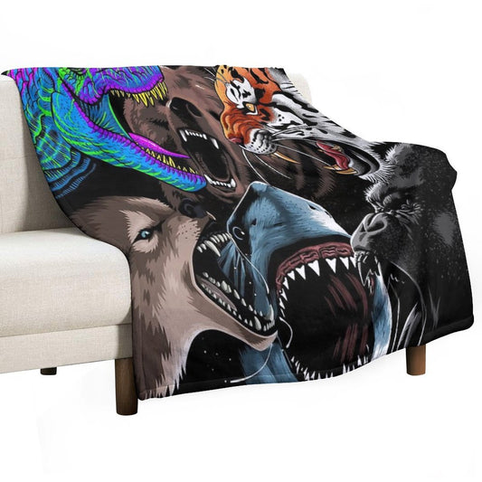 Animal Attack Throw Blanket