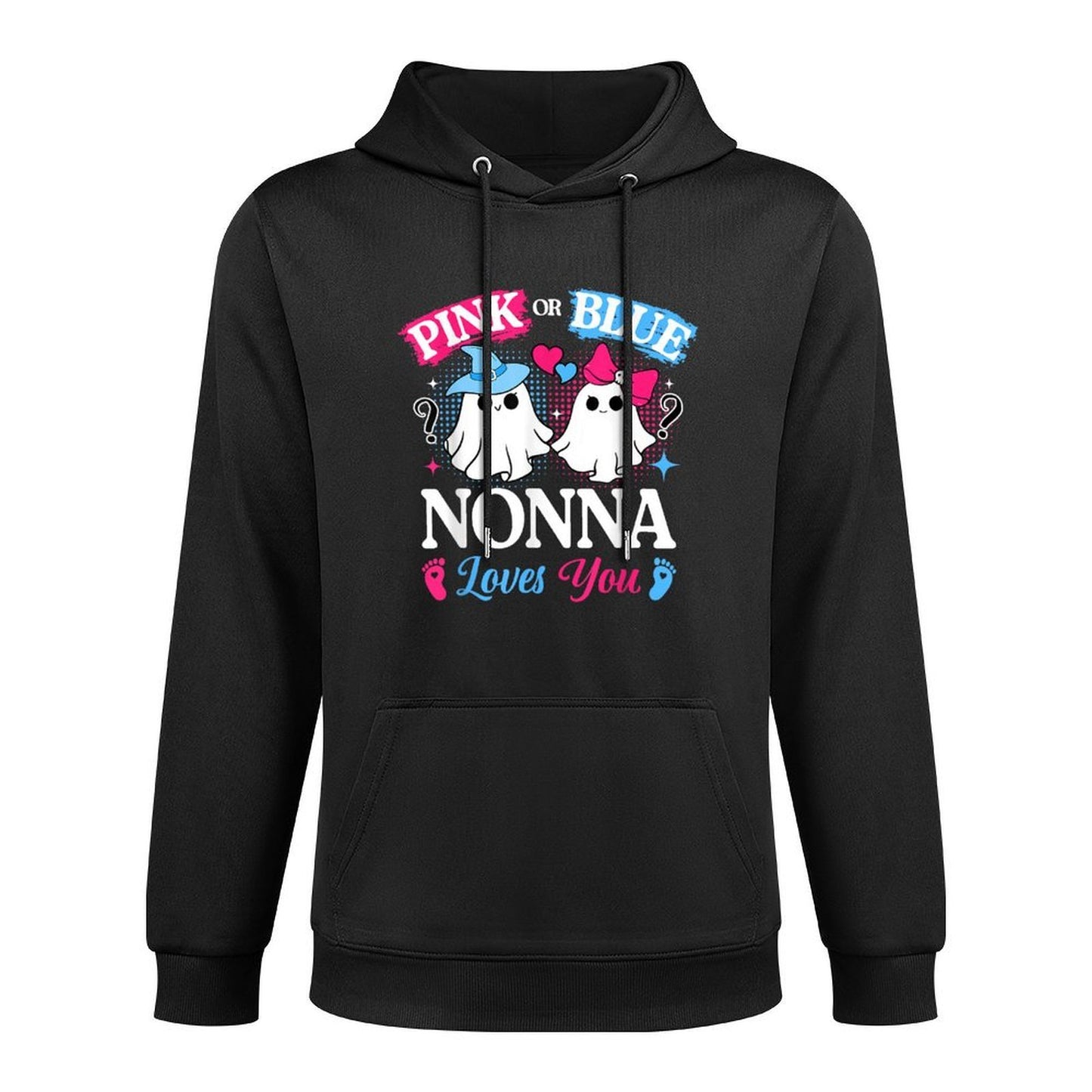 Pink Or Blue Nonna Loves You Gender Reveal Halloween Easy Care Hoodie