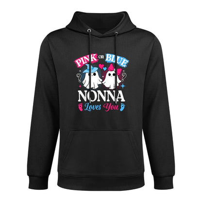 Pink Or Blue Nonna Loves You Gender Reveal Halloween Easy Care Hoodie