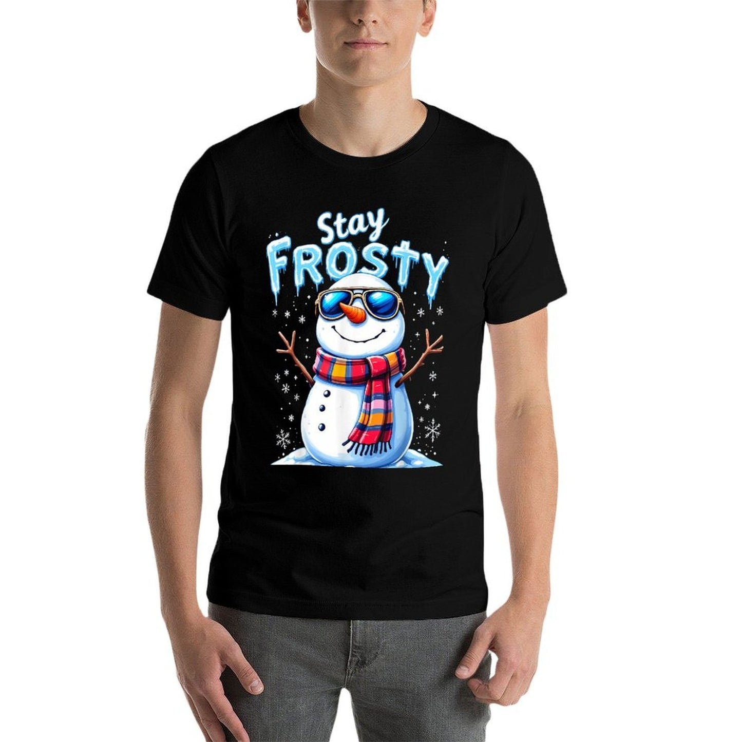 Snowman Stay Frosty Funny Christmas  Graphic-printed T-Shirt